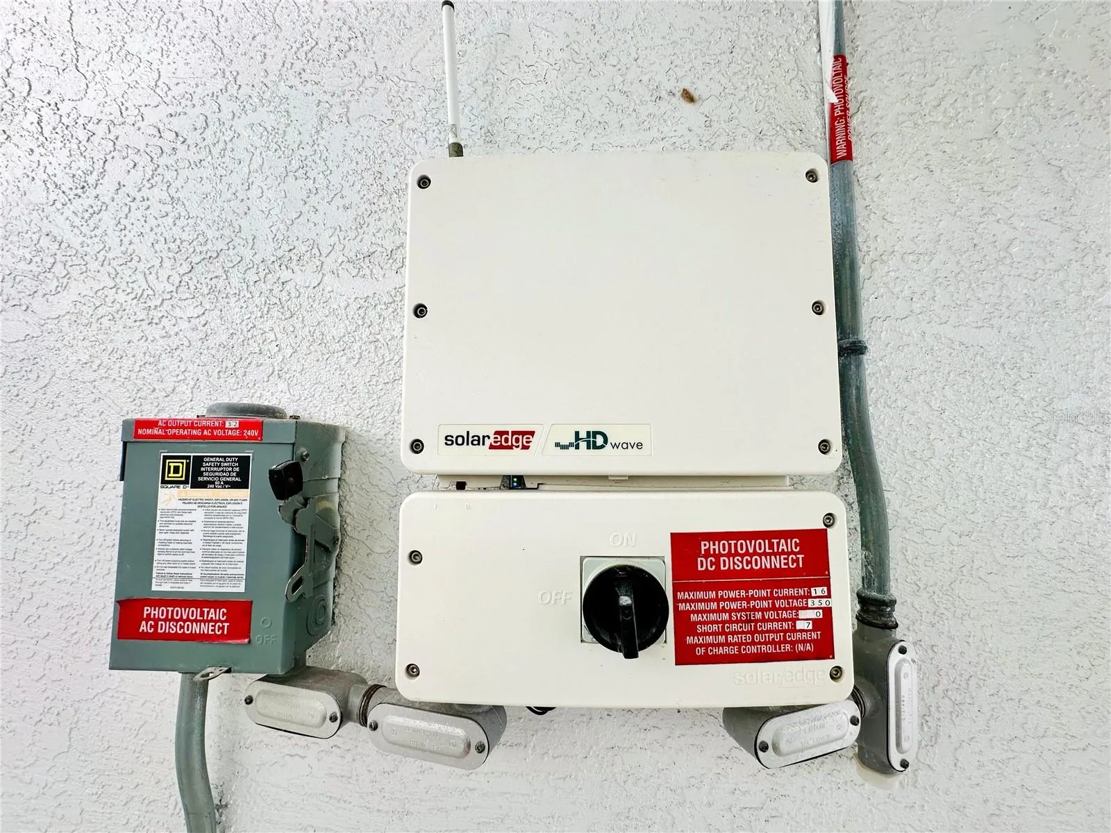 Solar Edge HD Wave in carport area