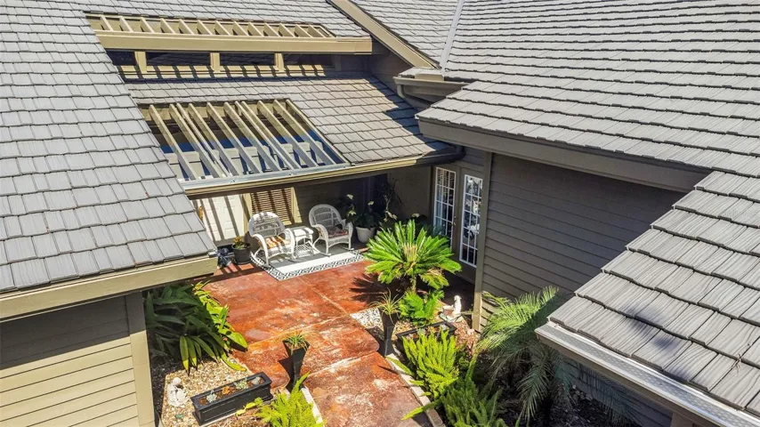 Covered entry with clear fiberglass roof
