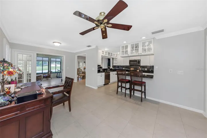 Family room and kitchen