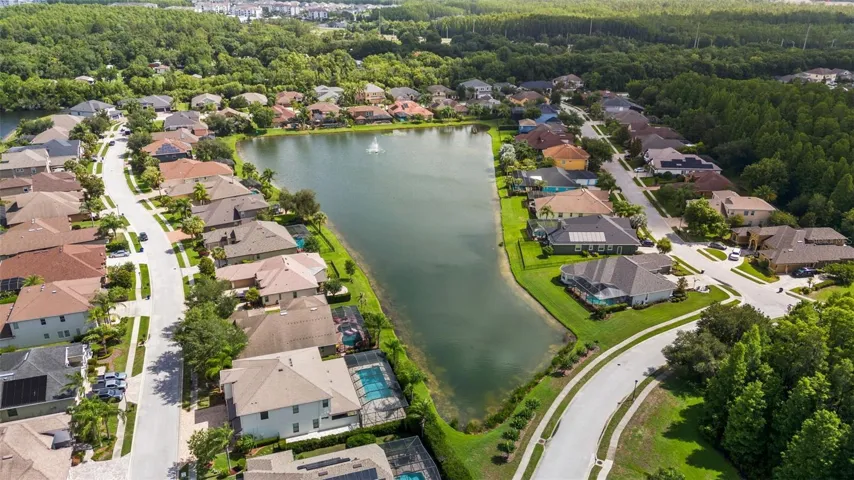 Aerial view of Grey Hawk at Lake Polo and surrounding community.