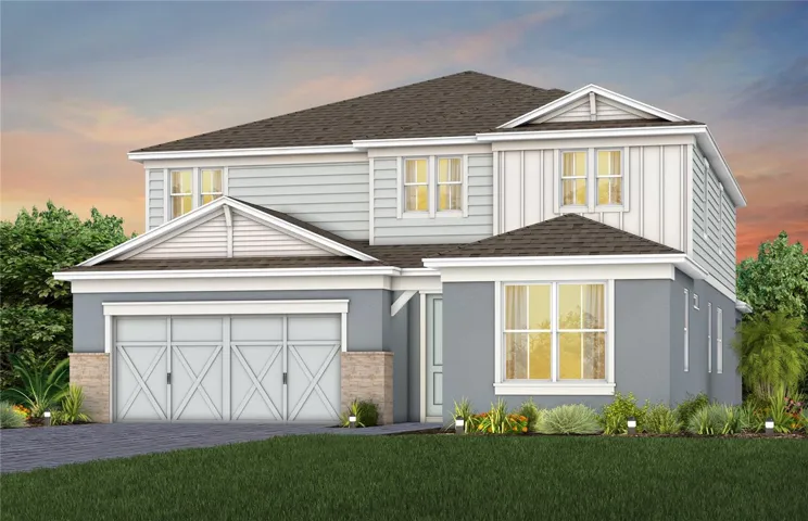 Exterior Design. Artistic rendering for this new construction home. Pictures are for illustrative purposes only. Elevations, colors and options may vary.