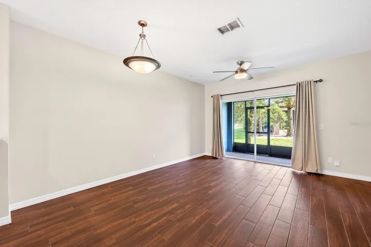 Open living and dining.