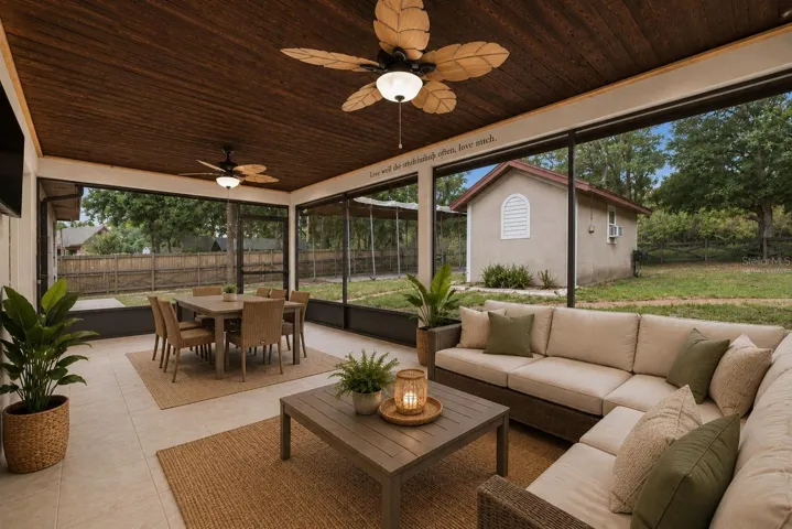 SCREENED REAR LANAI VIRTUALLY STAGED