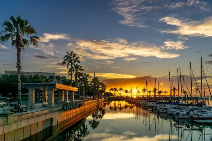 Sanford Marina at sunset — enjoy breathtaking waterfront views and vibrant downtown energy nearby.