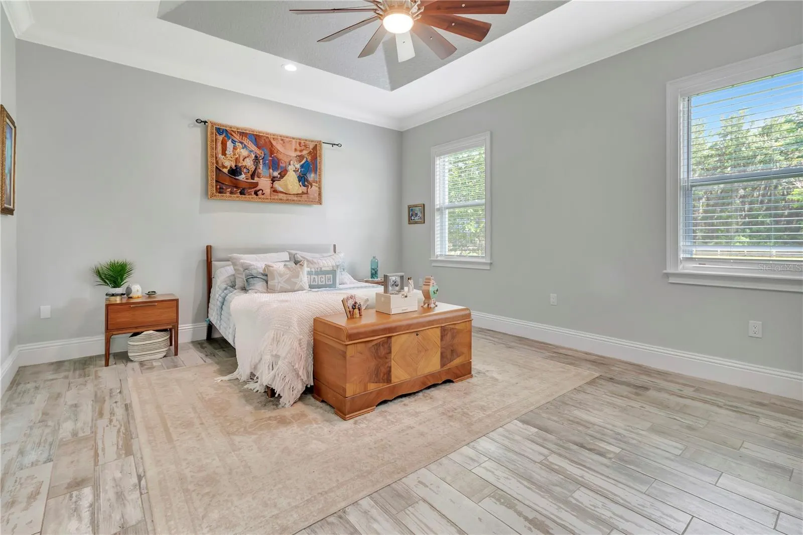 Primary Bedroom with Coffered Ceiling
