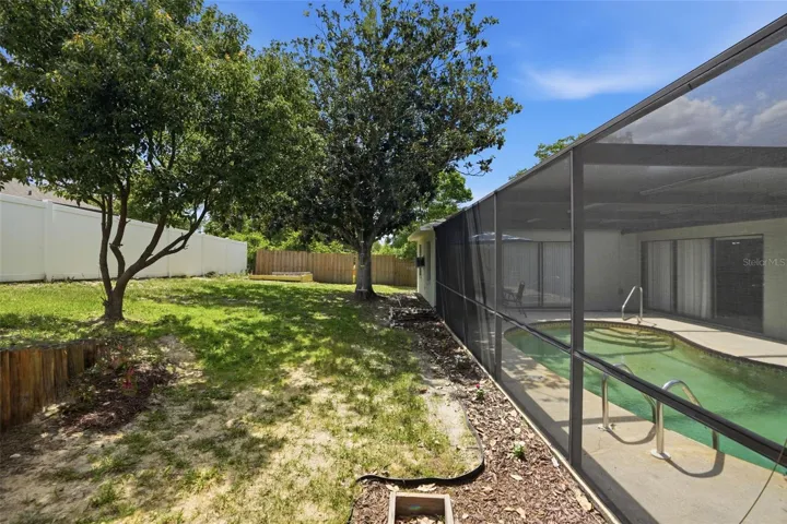 Backyard feels private.