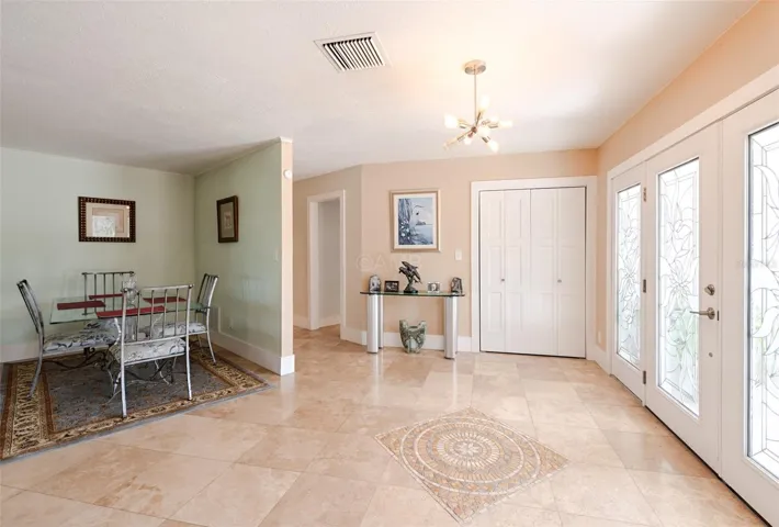 Foyer entrance and dining area