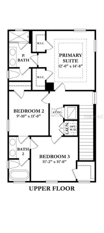 Floor plan of the second floor.