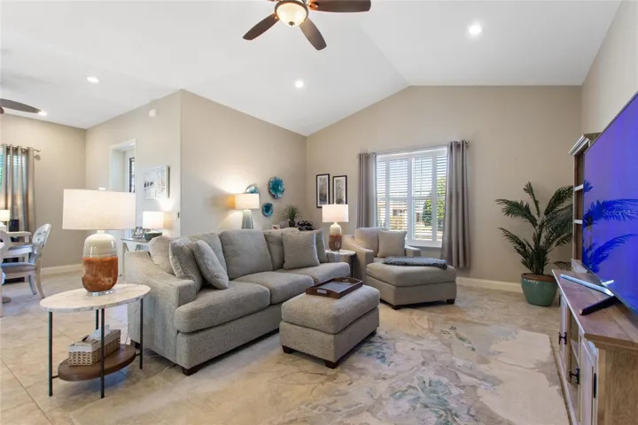 Living room with windows facing the front of the house