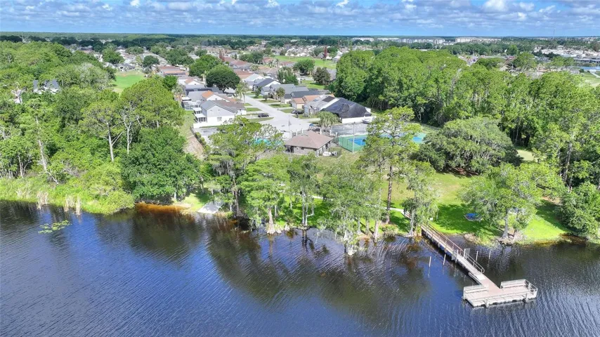 Aerial View dock with lake access