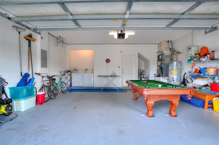 Garage with pool table