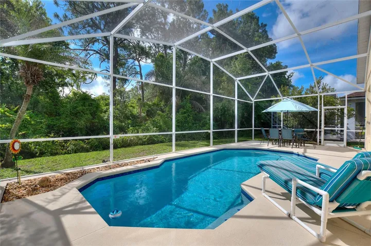 Pool with private back yard