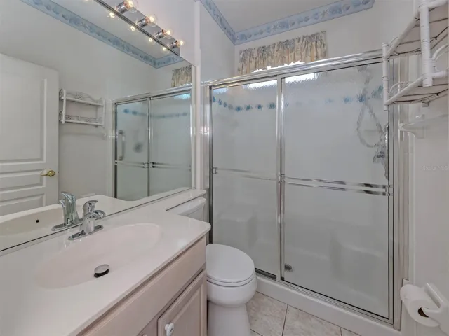 The second full bath includes a walk in shower