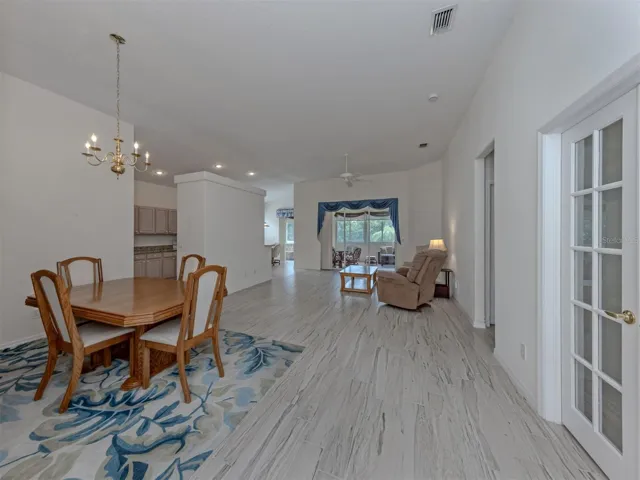 This large great room designed home is bright and cheery
