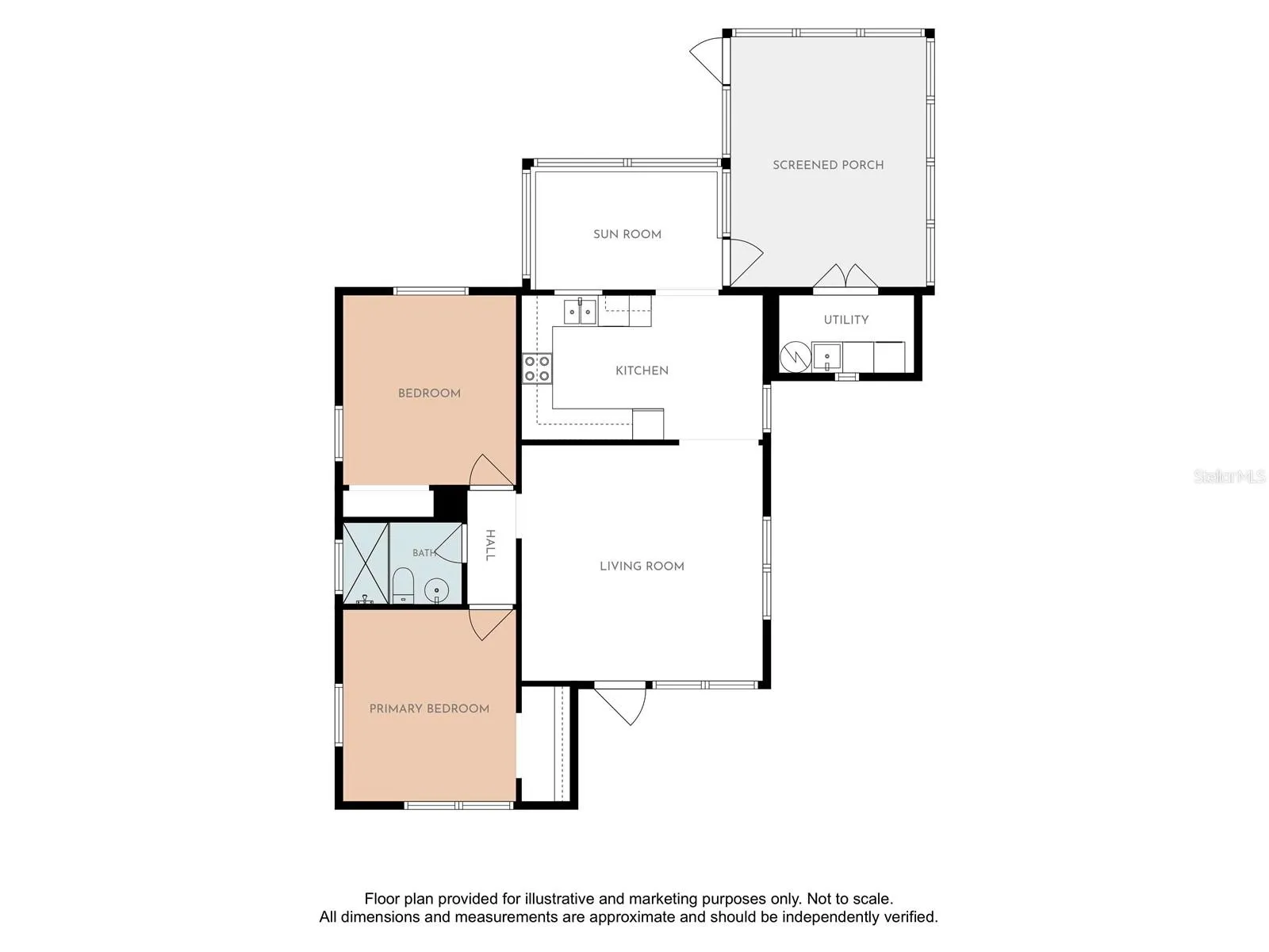 Floor plan - for illustrative purposes only.