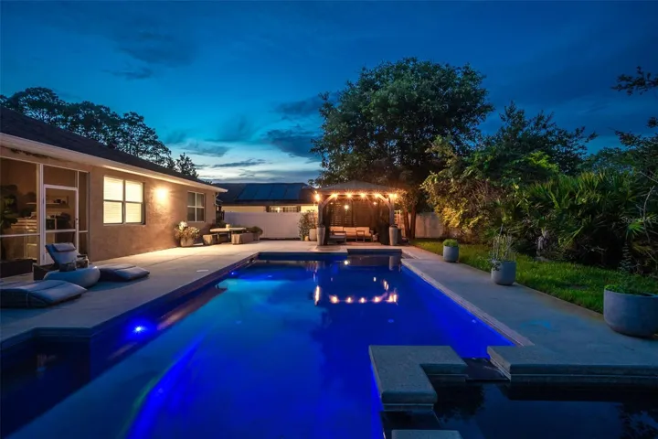 Backyard at night time