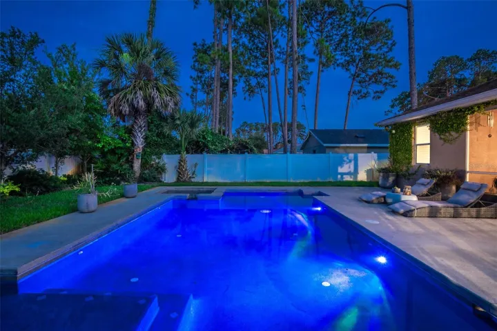 Swimming pool at night