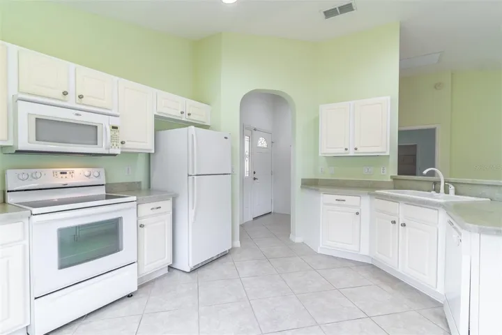 White cabinets & appliances