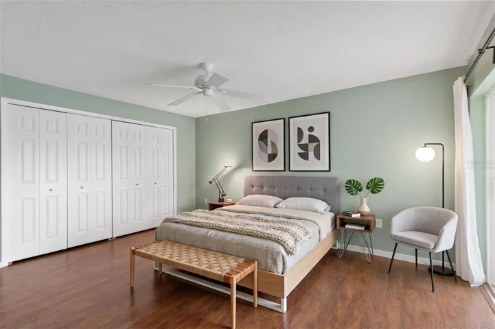 virtually staged bedroom 3 previously used as an office