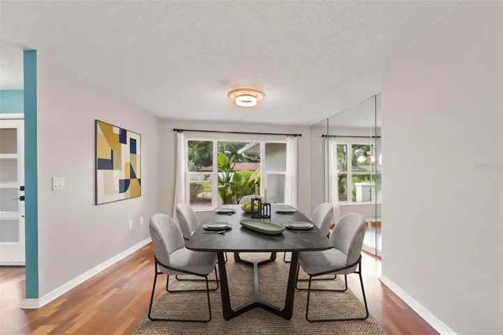 Virtually staged formal dining room