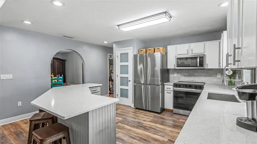 Kitchen with Quartz countertops