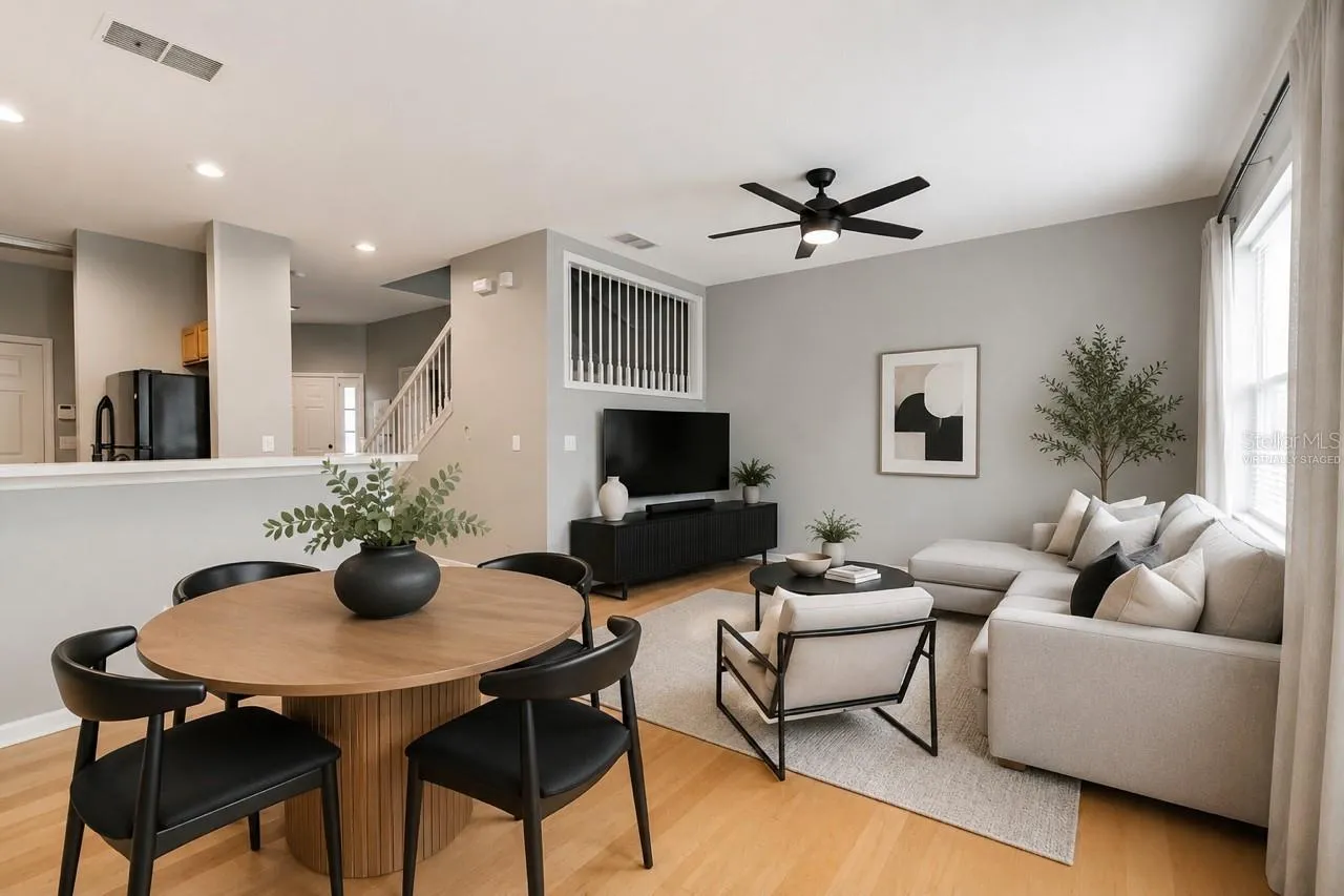 Virtually staged living room