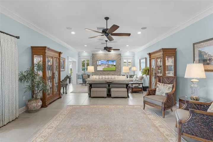View of the living room, all furniture was chosen with care specifically for this home