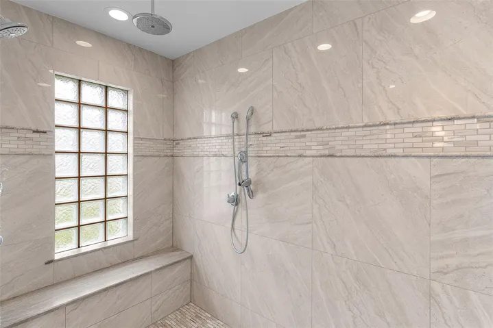 Look at all the shower heads including overhead!