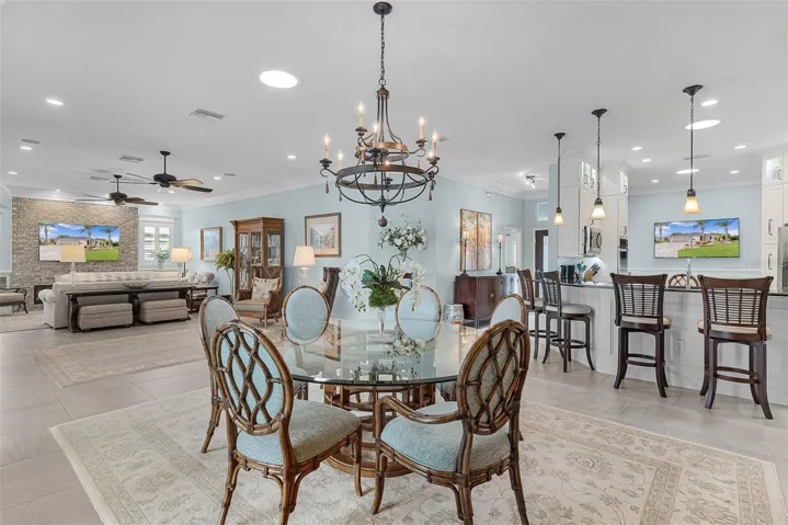 Dining room into living room & kitchen