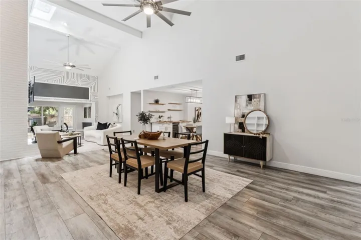 Great room with dining and living room