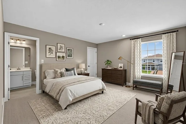 Bedroom 2 with private bathroom (virtually staged)