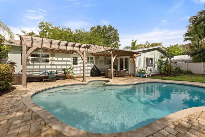 backyard and pool