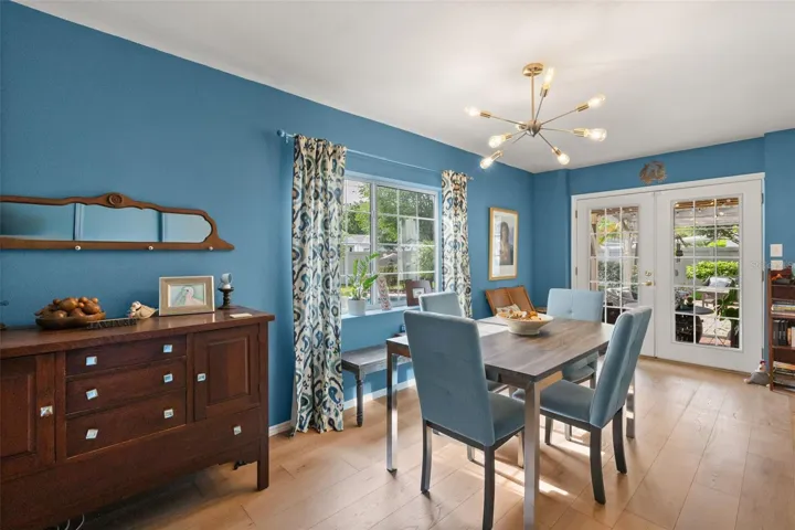 dining room with french doors to patio
