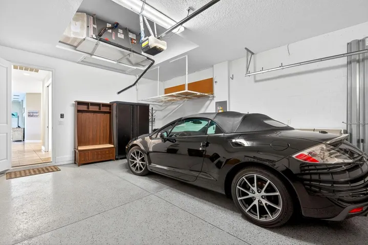 Garage with epoxy floor