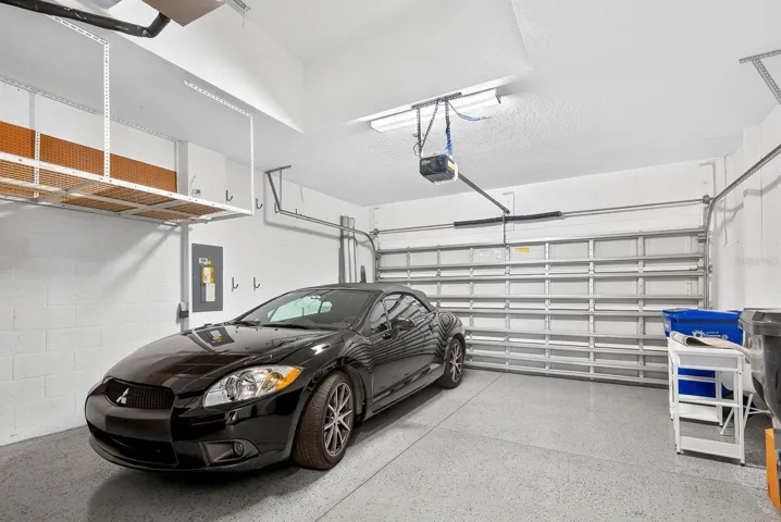 Ceiling storage racks in garage