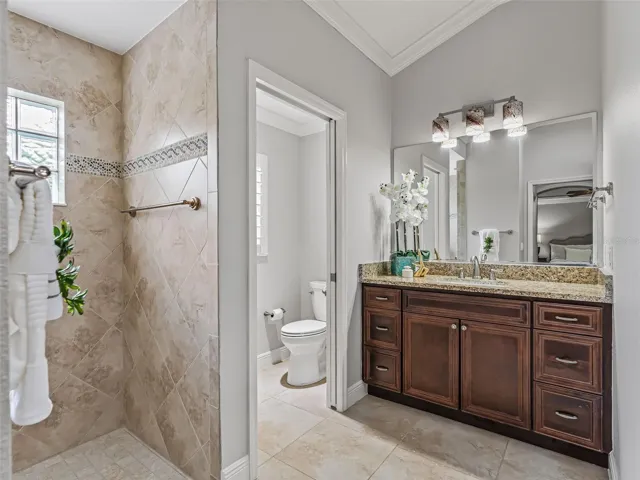 Separate water closet with pocket door