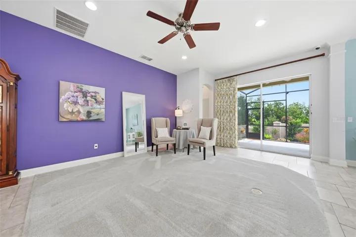 High ceilings and large sliding doors