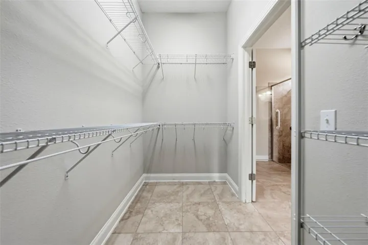 Spacious walk-in closet in Primary bathroom