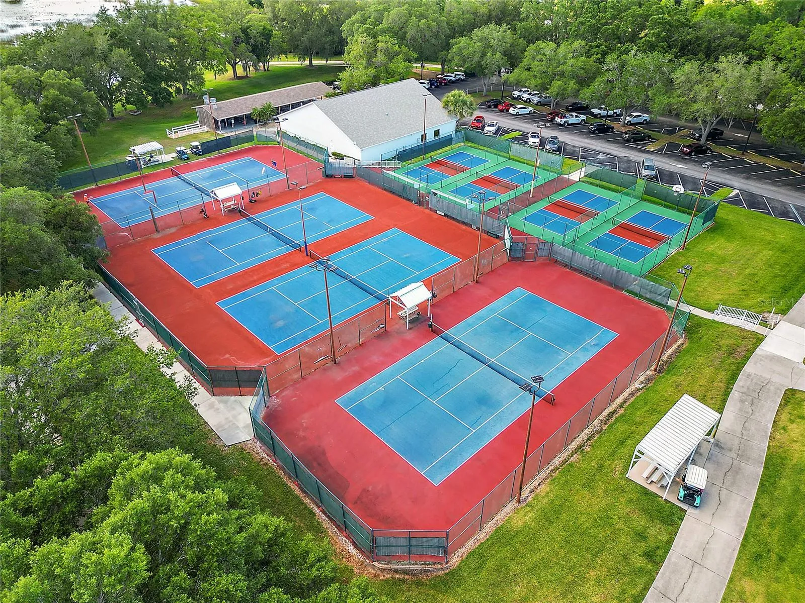 Tennis and sPickleball Courts. There is another area with more Pickle Ball Courts