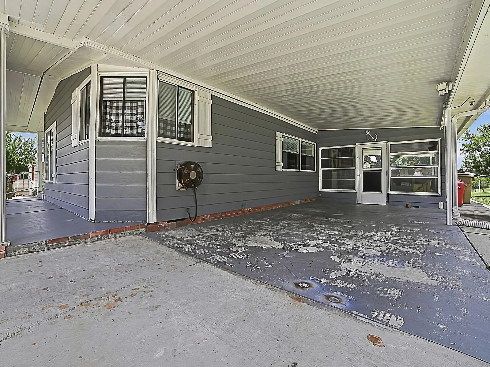 Under cover carport.