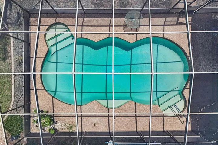 Private screened pool.