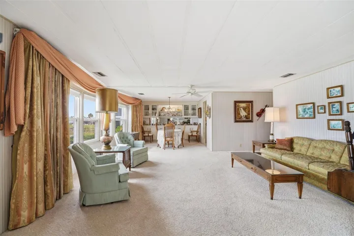 Living room and formal dining area