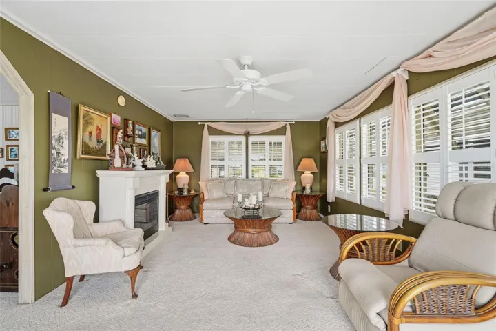 Media room with electric fireplace