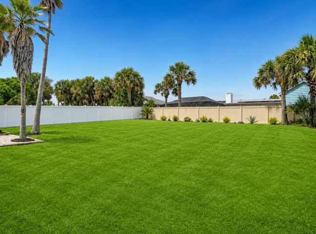 Backyard view 2 - The grass color has been enhanced due to drought
