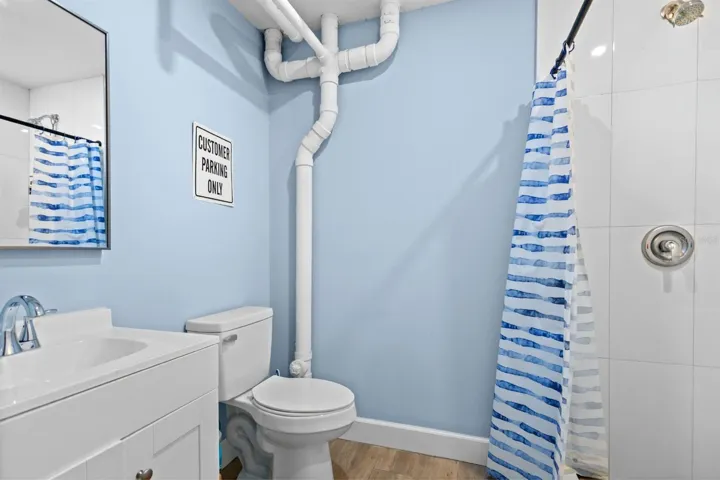 Studio bathroom with walk-in shower