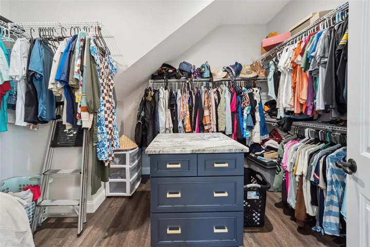 Walk-in closet of your dreams.