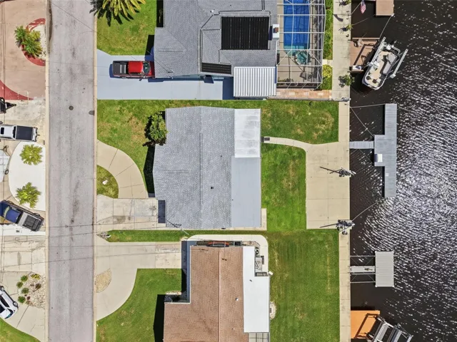 Overhead drone view of the home.