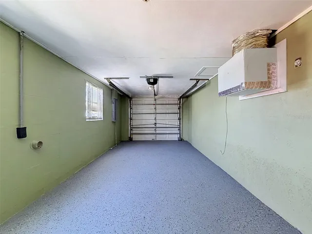 Garage with epoxy flooring