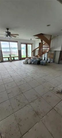Spiral staircase from family room to 2nd floor master bedroom
