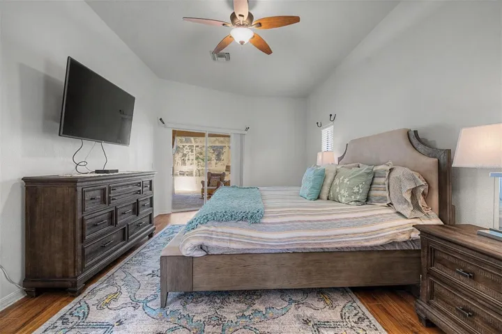 High ceilings in the master bedroom